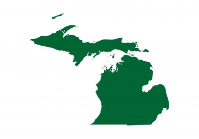 michigan-silhouette.jpeg Green silhouette graphic of Michigan