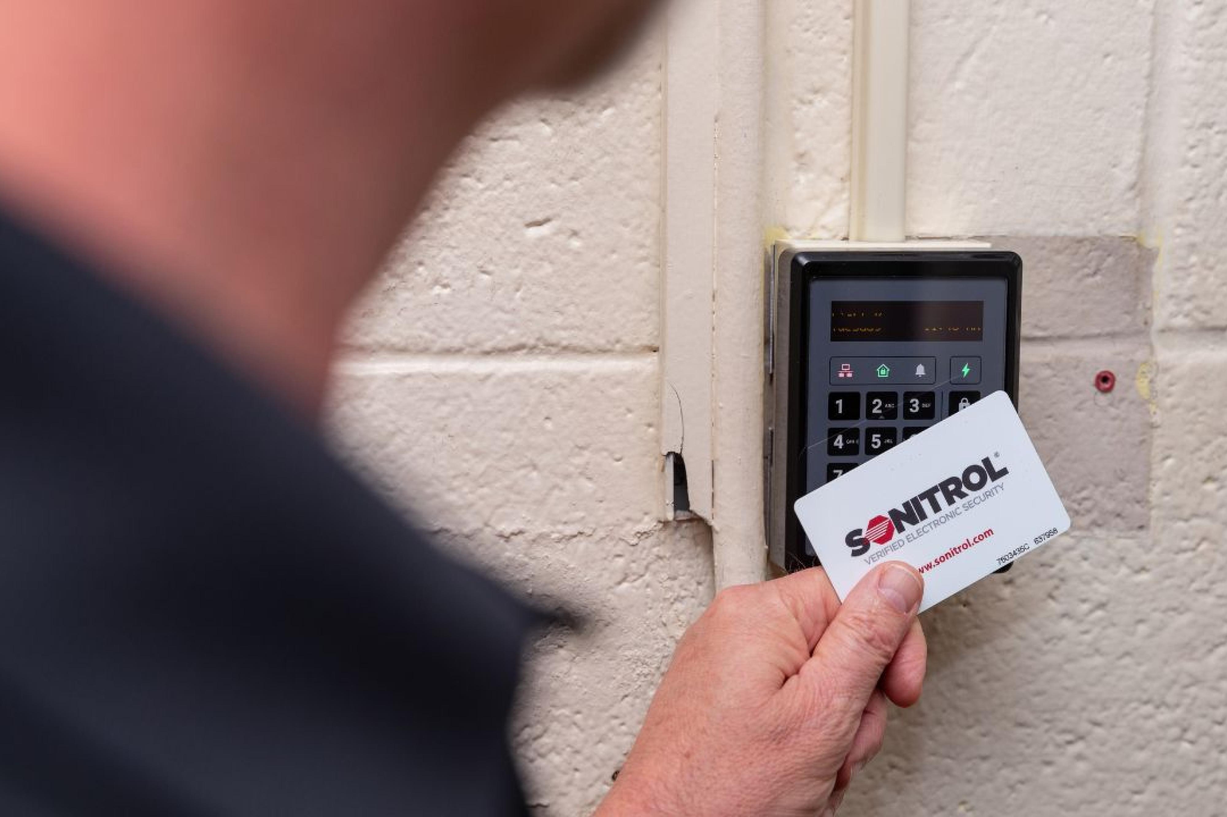 SONITROL Keypad accepting key card at Lightkeepers building