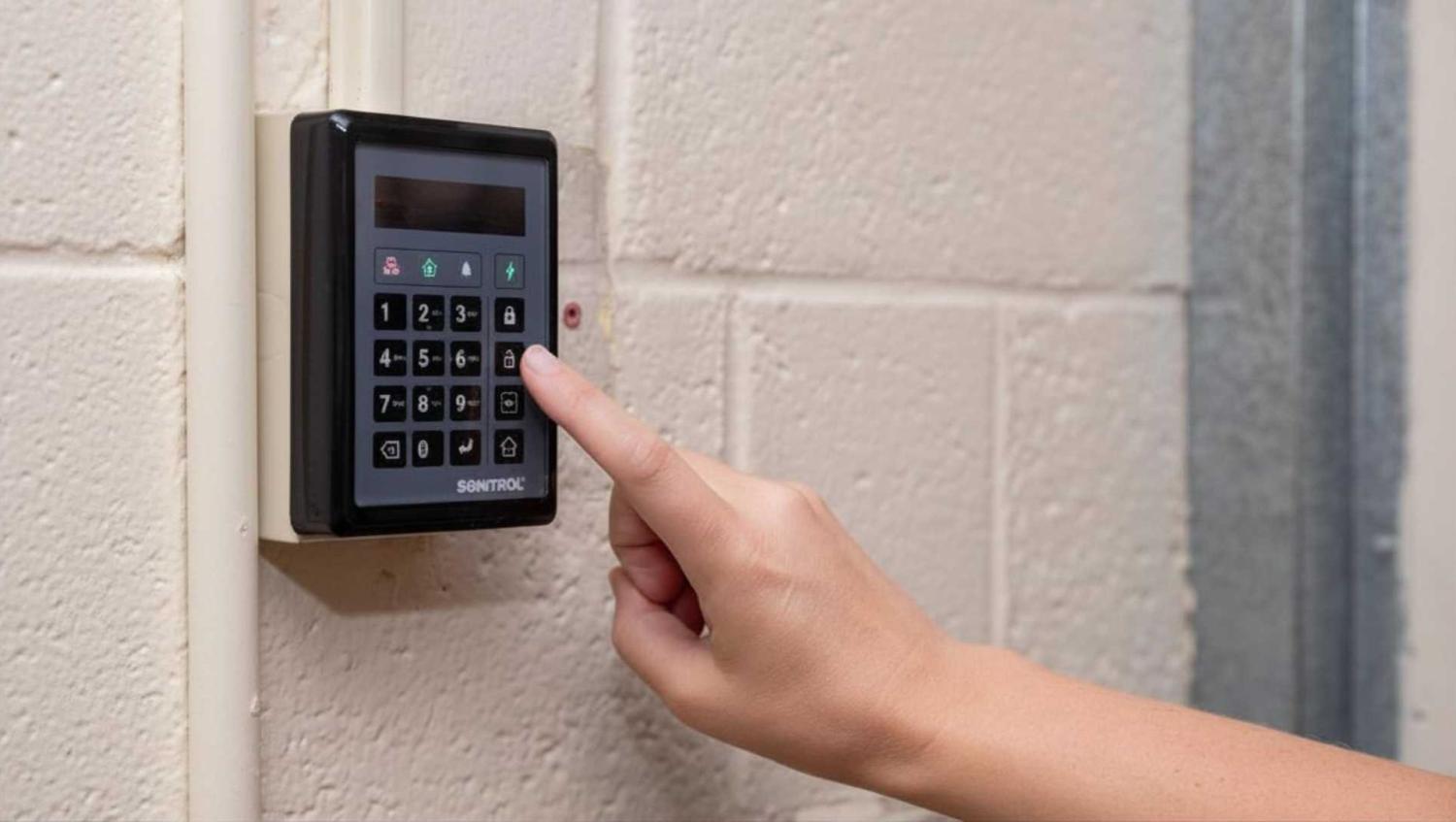 a woman uses the SONITROL CORE Keypad